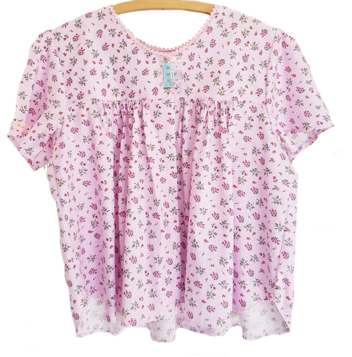 Bluse rosa mit Blümchenmuster ca. Gr. M/L