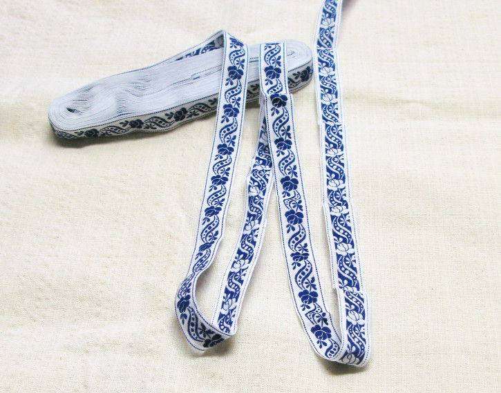 (No. 10) 1 meter fabric ribbon, embroidered
