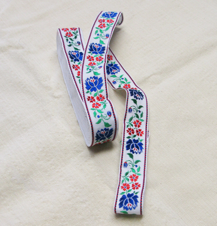 (No. 12) 1 meter fabric ribbon embroidered