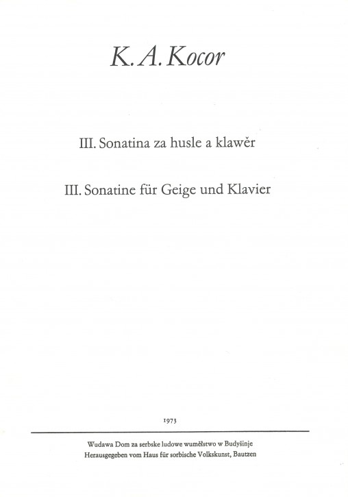 III. Sonatine für Geige und Klavier (L)