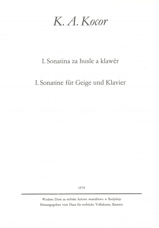 I. Sonatine für Geige und Klavier