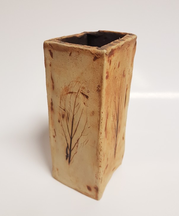 Keramik Vase mit Blattmuster