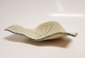 Keramik Obstschale "Blatt glasiert"