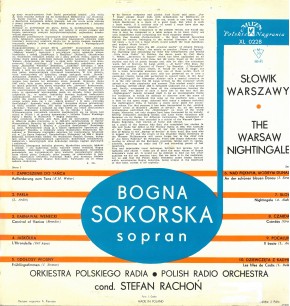(A) Schallplatte Bogna Sokorska
