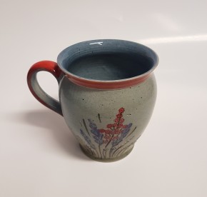 Keramik bauchige Tasse "Blumenwiese"